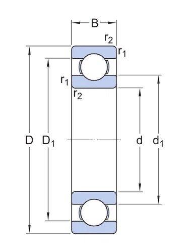 6256 M Deep Groove Ball Bearing drawing 6256 M Deep Groove Ball Bearing drawing